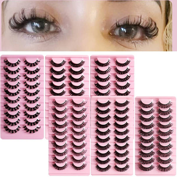 10 Pairs Lashes DD Curl Russian Volume Mink Hair Falske øyevipper - high quality