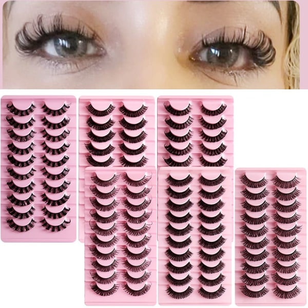 10 Pairs Lashes DD Curl Russian Volume Mink Hair tekoripset - spot-ale