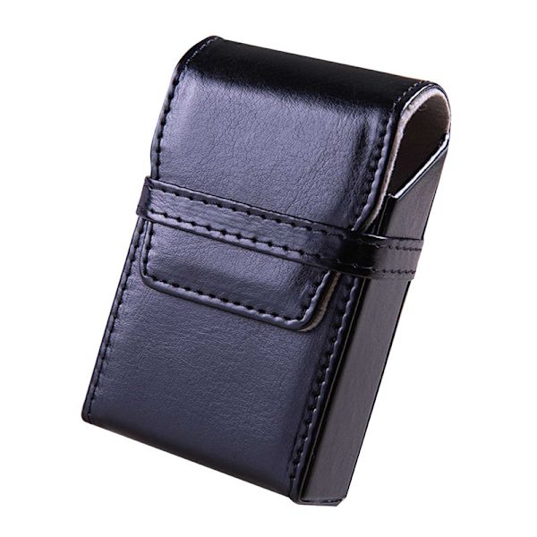 Retro PU- case 20 Sticks Flip Cover Portable Smoke Tool - high quality Black