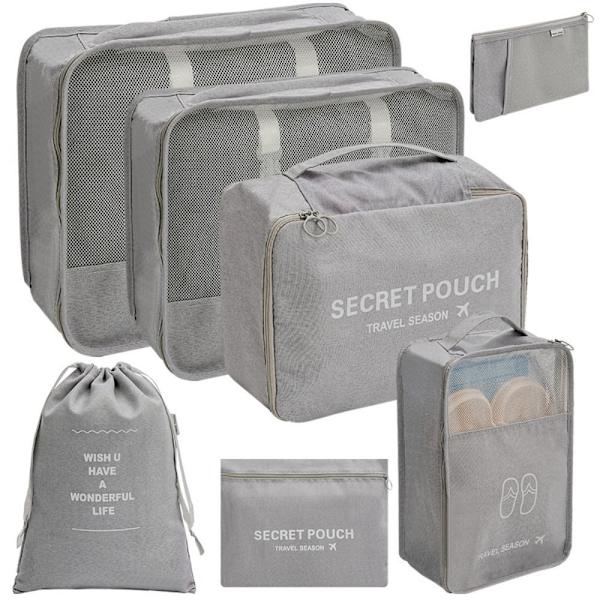 Kompressibla förpackningskuber Vattentät förvaringsväska GRÅ - high quality grey