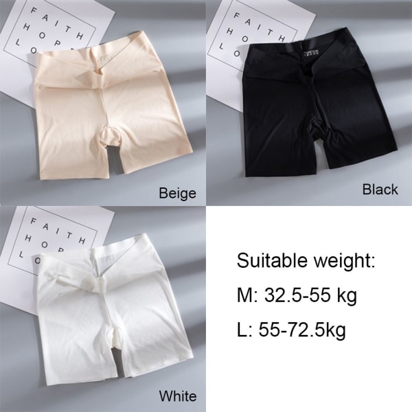 Summer Ice Silk Hengittävä Plus Size Seamless Pants BLACK M - spot-myynti Black M (32.5-55 kg)
