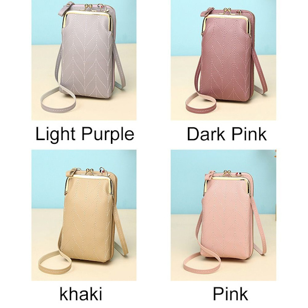 Naisten matkapuhelinlaukku Kukkaro Crossbody Laukut Matkalaukku - varastossa Dark Pink