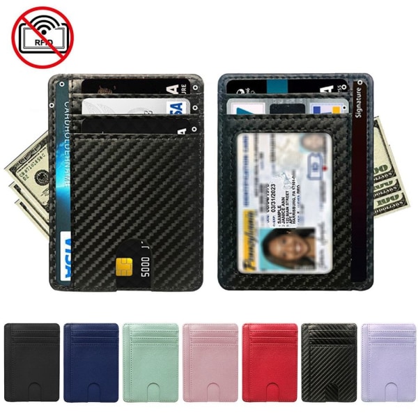 Läderplånbok RFID Blockering SVART - stock black
