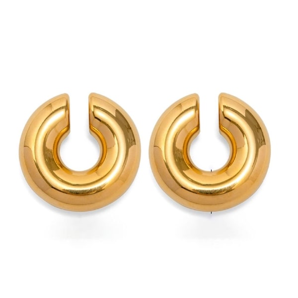 Hoop Örhängen Öronklämmor GOLD A - stock gold A-A
