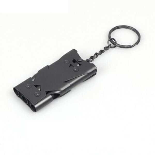 Double Pipe Whistle High Decibel SVART - on stock black