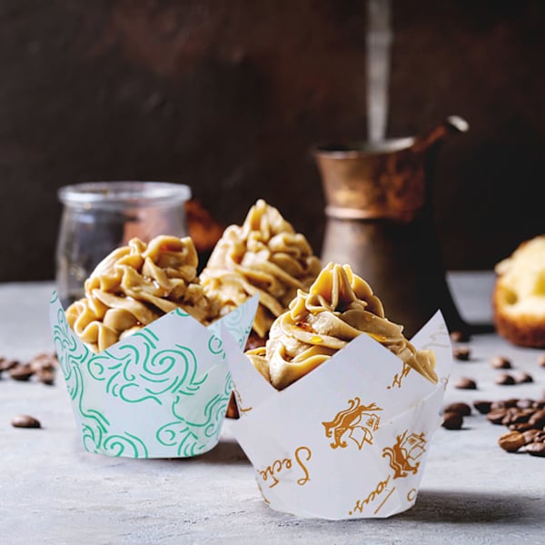 50Pack Bakplåtspapper Cupcake Liners,16,5*8*5cm - stock
