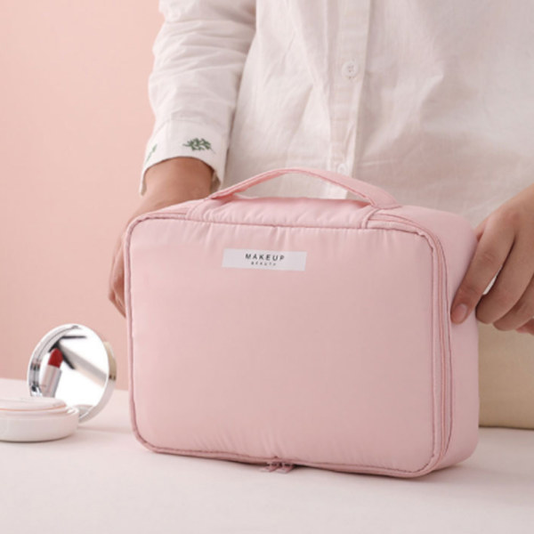 Sminkväska för kvinnor Stor kosmetisk väska Handväska resor - high quality pink