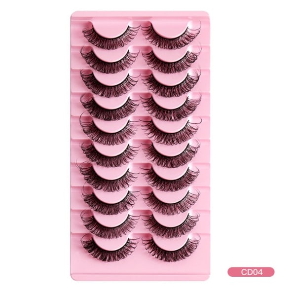 10 Pairs Lashes DD Curl Russian Volume Mink Hair Falske øyevipper - high quality