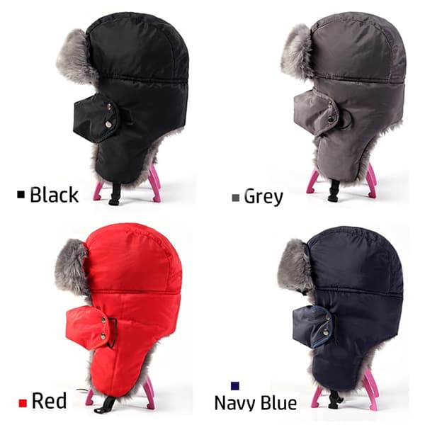 Bomber Hats Thick Warm Cap MUSTA - varastossa