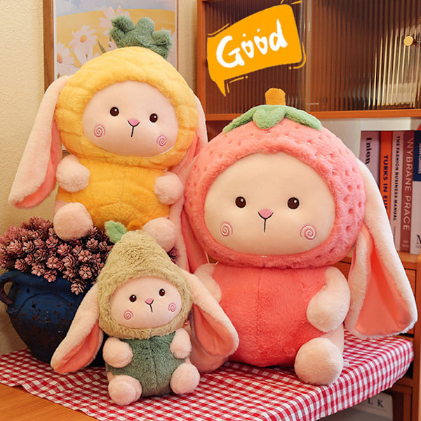 Härlig fruktkaninleksak fylld kudde Hudvänlig plyschdocka - high quality 30cm pineapple rabbit