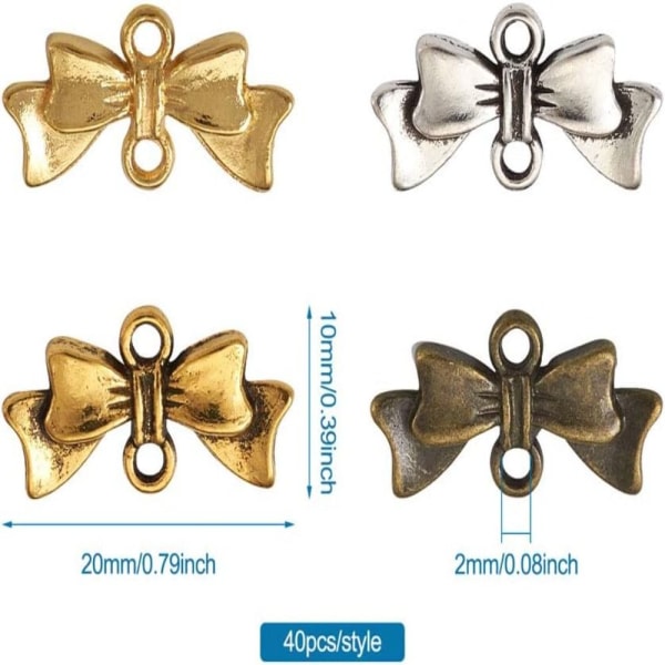 Bow Charm Alloy Bow Charm Berlock kopplingar - on stock