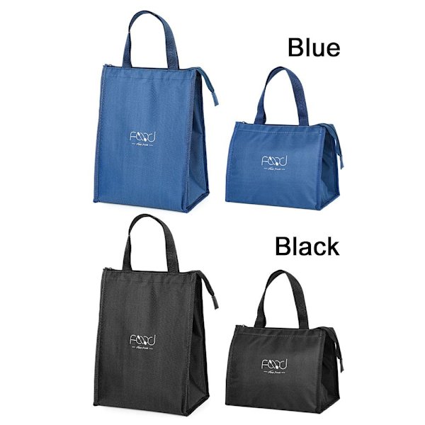 Isolerad Thermal Bag Kylväska Lunchväska SVART LARGE - high quality black large