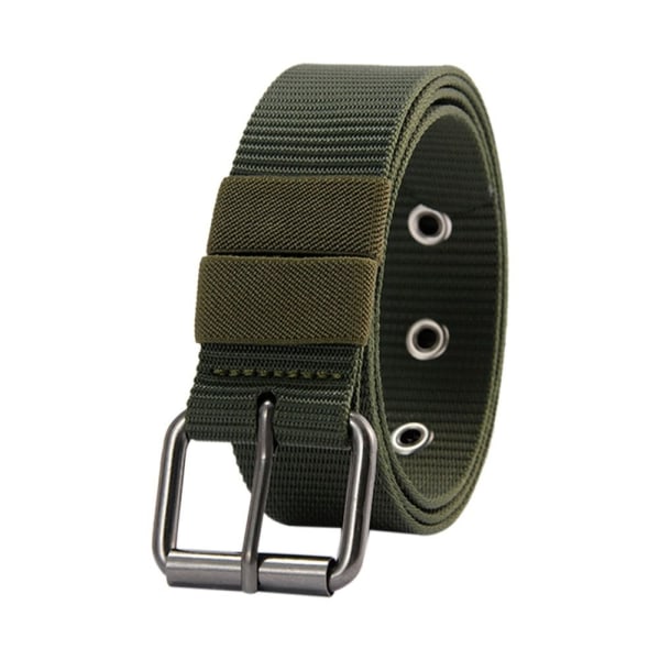 Nylon Canvas Flätad Bältesnål Spänne Midjeband GRÖN - high quality green
