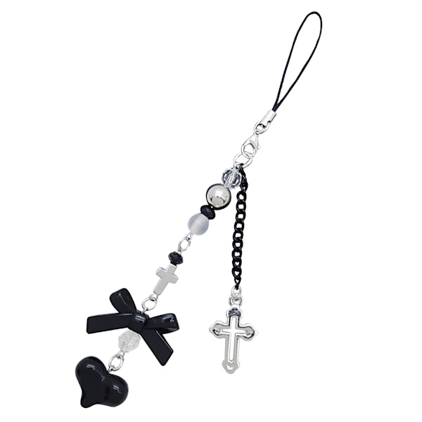Goth Y2K telefon berlock hänge Kawaii-nyckelring för väska Söt tillbehör Kvinnor Gitarrband Lanyard pärlstav Nyckelring hänge - spot sales null - Style 5