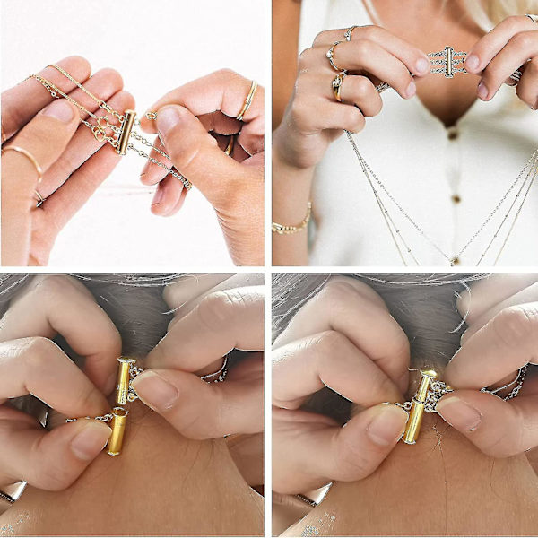 Layered Halsband Spacers, Multi-Stand Slide Tube Spännen, 6-pack - on stock