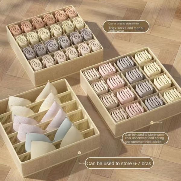 Underkläder Förvaringsbox Byxor Klassificering Låda LJUSGRÅ - high quality light grey 7Grids-7Grids