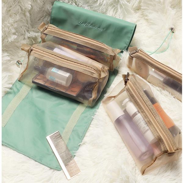 Taitettava meikkipussi Mesh Pouch PINK - varastossa Pink