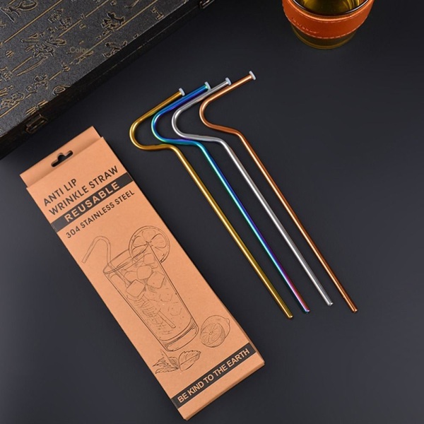 3/6ST Anti Wrinkle Straw Dricksug SILVER 3ST - high quality silver 3pcs-3pcs