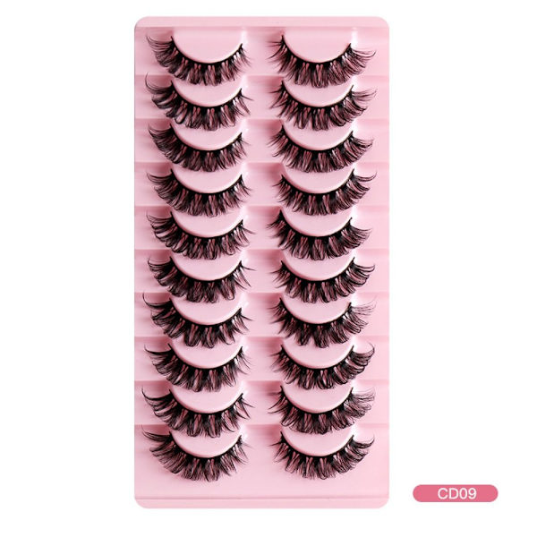 10 Pairs Lashes DD Curl Russian Volume Mink Hair Falske øyevipper - spot försäljning