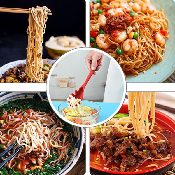 1st Silikon Pasta Nudel Sked Pasta Skopa Durkslag Nudel Pay - high quality Red