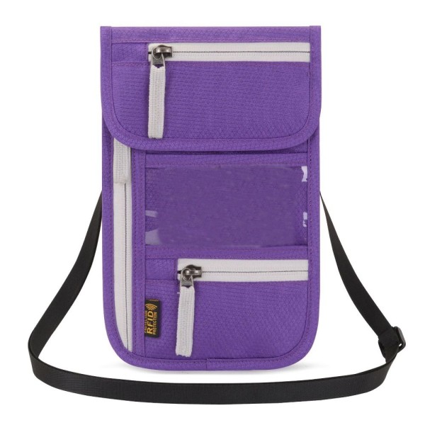 Passhållare Halspåse Passväska LILA - high quality Purple