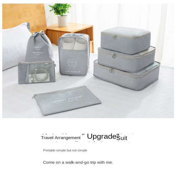 Kompressibla förpackningskuber Vattentät förvaringsväska GRÅ - high quality grey