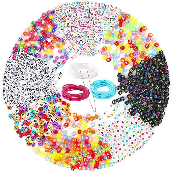 8 väriä Akryyli Letter Cube Beads - spot-ale