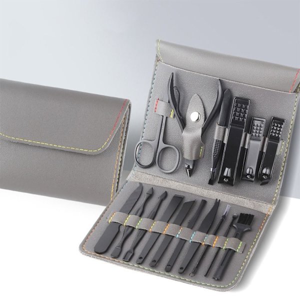 16st Nagelklippare Manikyr Pedikyr Set GRÅ - high quality Gray