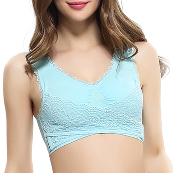 Naisten Naisten Jooga Urheilu Sleep Comfort Liiviliivit Full Cup Top - spot-myynti Cyan XL