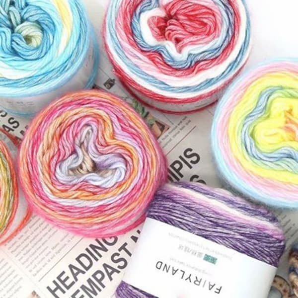 Rainbow Woolen Yarn Cake Lanka - varastossa 1156
