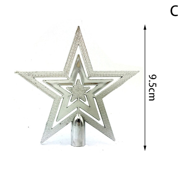 Glitter Christmas Tree Top Star Joulukoristeet Home Chri - spot-myynti Silver 9cm