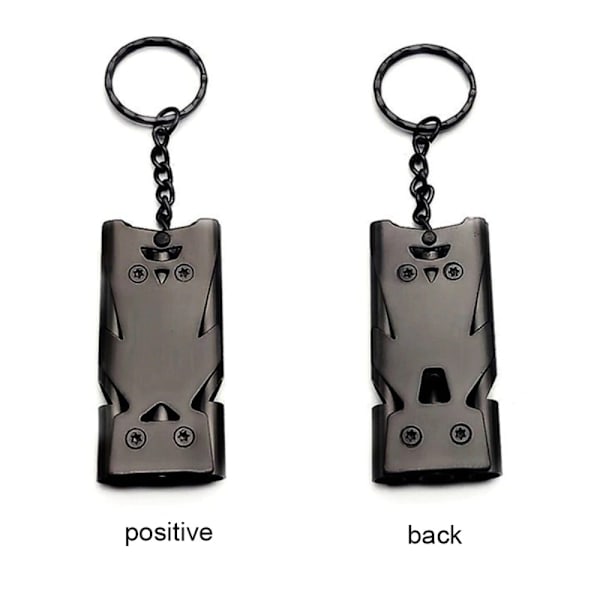 Double Pipe Whistle High Decibel SVART - on stock black