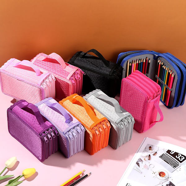 72 Fack Nylon Pennfodral Case BLÅ - high quality blue