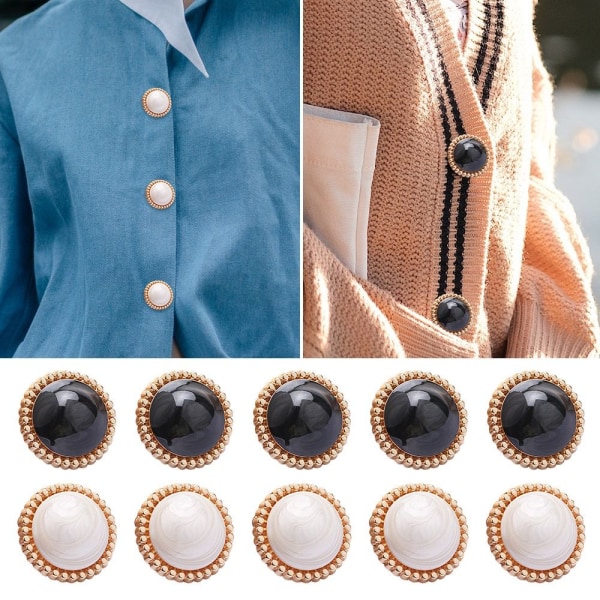 10 kpl Pearl Buttons Shirt Buttons MUSTA 23MM10KPL 10 KPL - korkea laatu black 23MM10pcs-10pcs