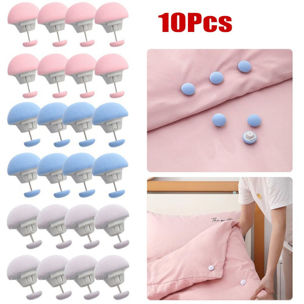 10 st Anti-Slip svamp Lakan Quilt Clip En nyckel för att låsa upp grå - stock gray
