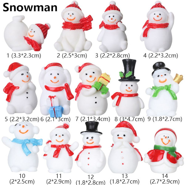 1st Julfigurer Miniatyrsnögubbe Jultomten JULTRÄD - high quality