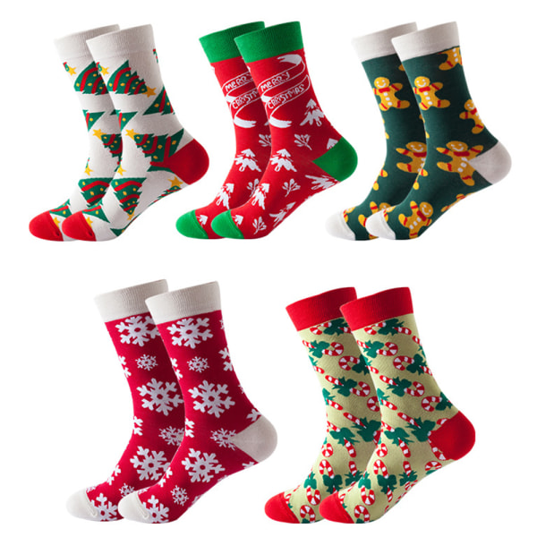 Jul Midi Strumpor Herr Damer Barn Träd Snöflinga Xmas Present - stock E