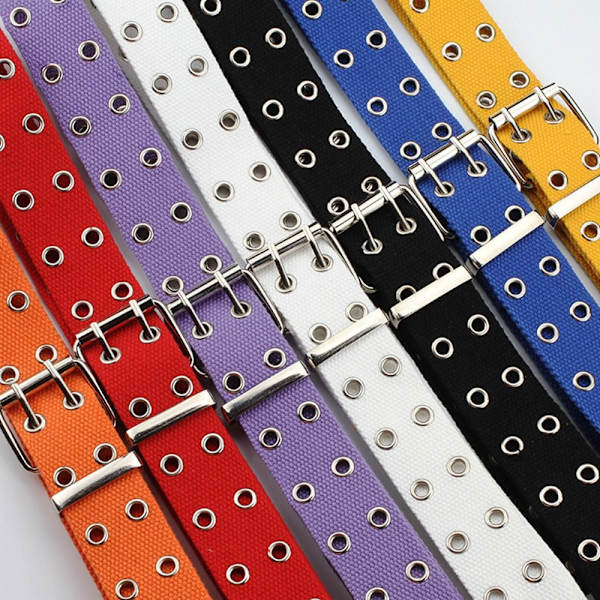Nylon bälte Dubbelstift Spänne Midjeband VIT - high quality white
