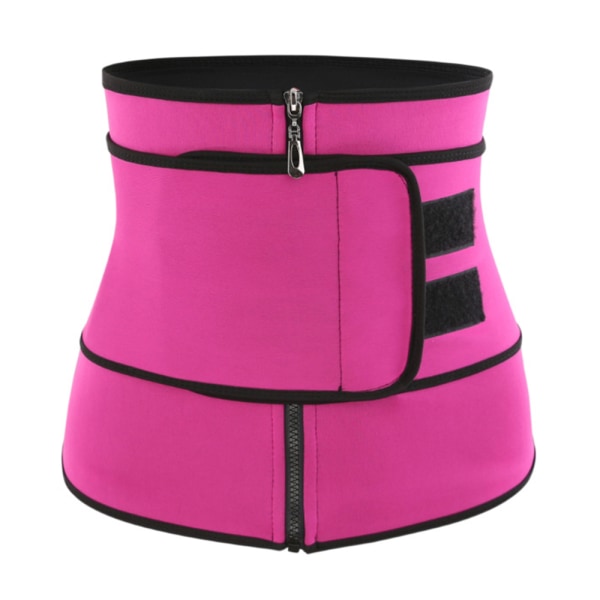 Kvinnors korsett dragkedja enkel bälte Slim Bekväm form - on stock Rose red 2XL