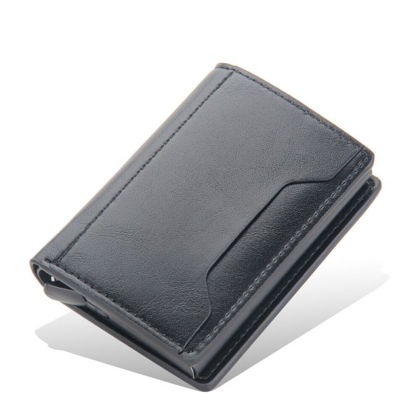 Män mens rfid blockerar pop-up läder plånbok smala kreditkorts - on stock grå