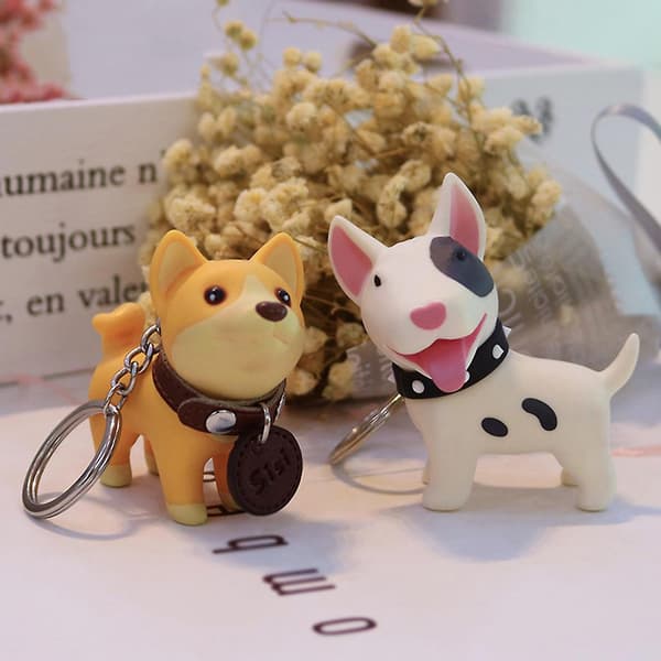 Corgi hund nyckelring present valp bil nyckelring hänge damväska sid - on stock