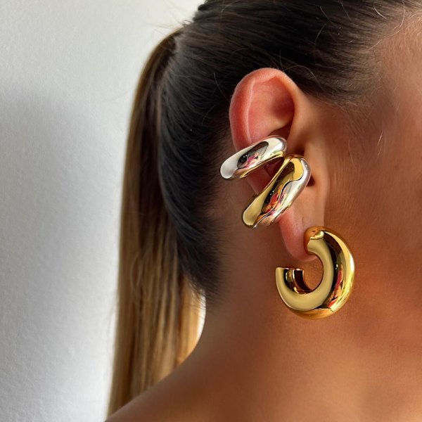 Hoop Örhängen Öronklämmor GOLD B - on stock gold B-B