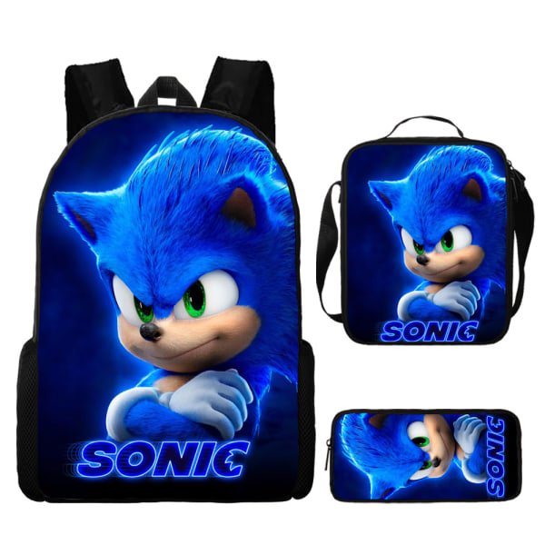 Sonic skolväska för barn, matkasse, pennväska set om tre - stock 5