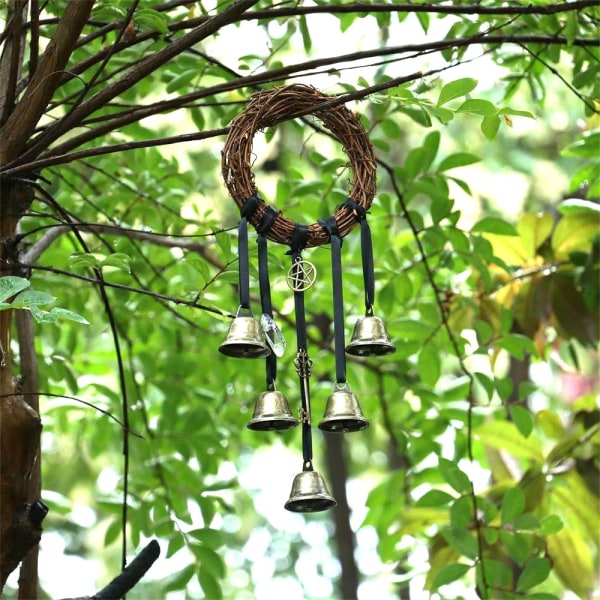 Rotting Ring Wind Chimes Vägghängande Kvinnor Witch Windall Vine - spot sales B