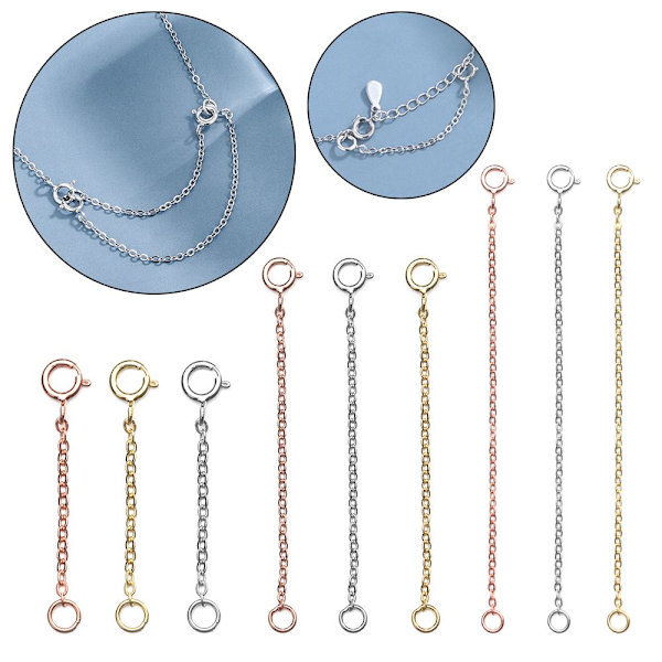 Förlängare säkerhetskedjeförlängare för armbandshalsband GULD 3CM - high quality