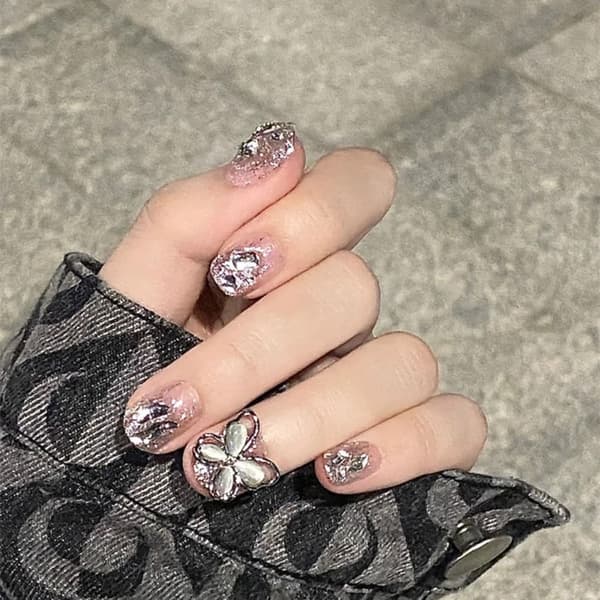 False Nails Short Rhinestone - spot-ale