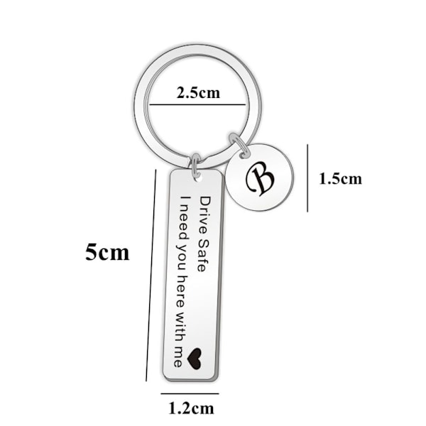 Drive Safe Keychain A-Z 26 Initials Letters Keychain - spot-myynti