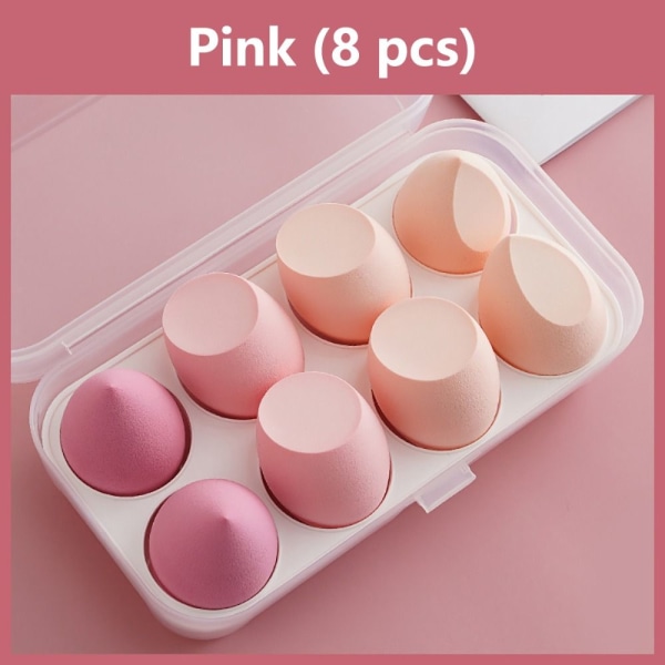 8 kpl Makeup Puff Powder Puff PINK - varastossa Pink