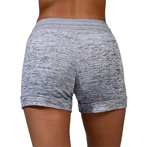 Damer sommarshorts med elastisk midja Casual Sport Beach Yoga Byxor - high quality grey M