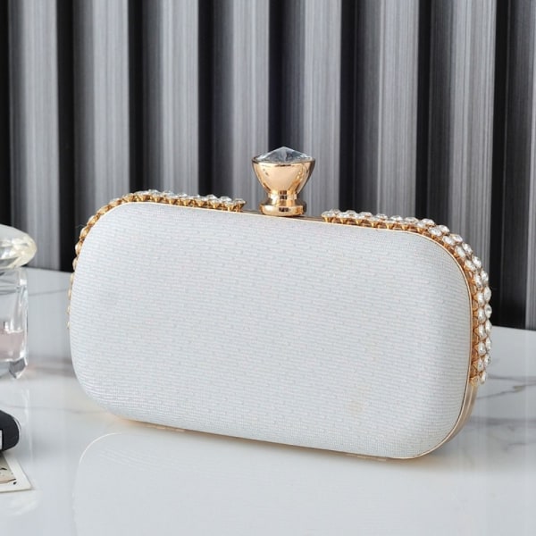 Evening Party Bag Evening Clutch Väskor VIT - spot sales white